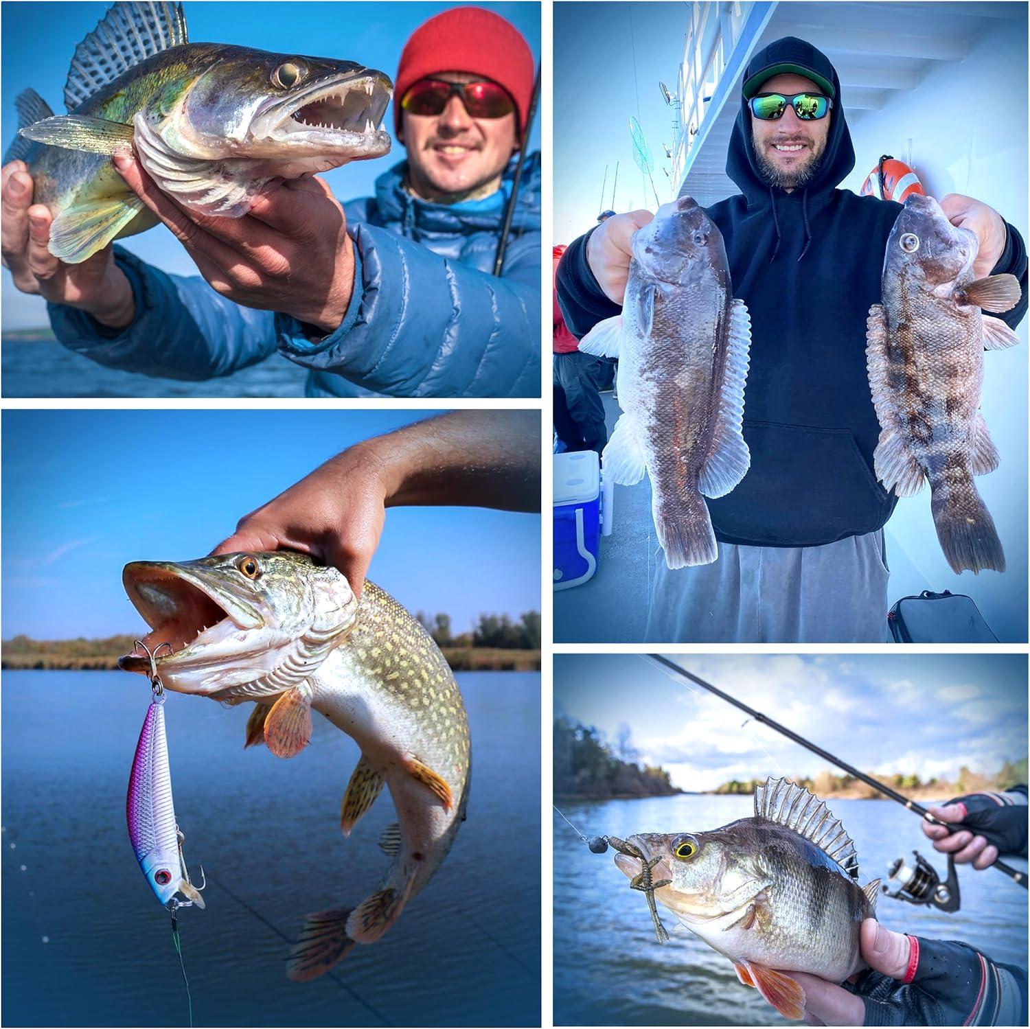 image:imagePLUSINNO Fishing Rod and Reel ComboFishing PoleTelescopic Fishing Rod Kit with Spinning Reel Telescopic Fishing Pole with Carrier Bag for Freshwater Saltwater for Men WomenFull Kit with Carrier Case