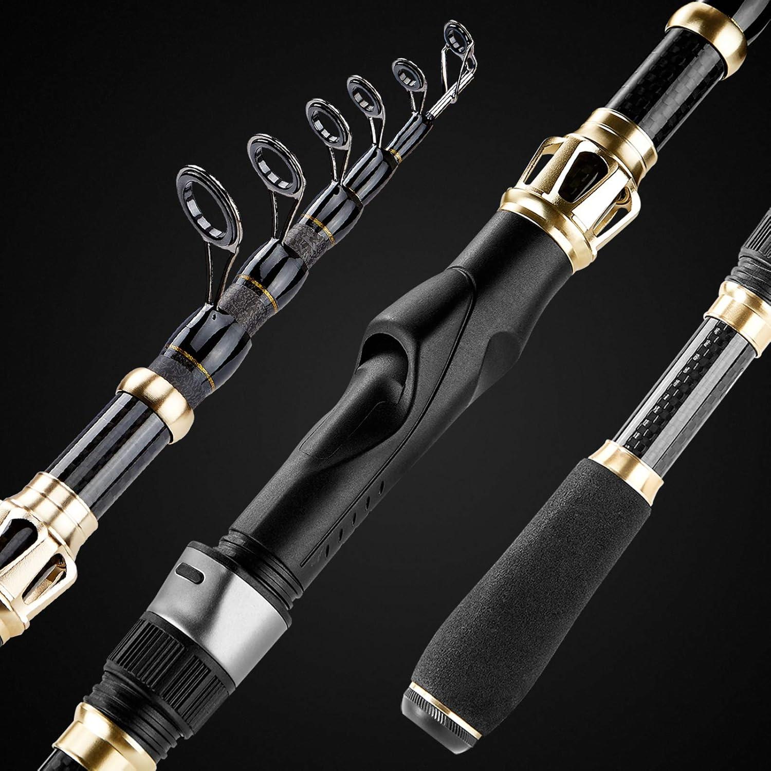 image:imagePLUSINNO Fishing Rod and Reel ComboFishing PoleTelescopic Fishing Rod Kit with Spinning Reel Telescopic Fishing Pole with Carrier Bag for Freshwater Saltwater for Men WomenElite Hunter Single Fishing RodNo Reel Lure