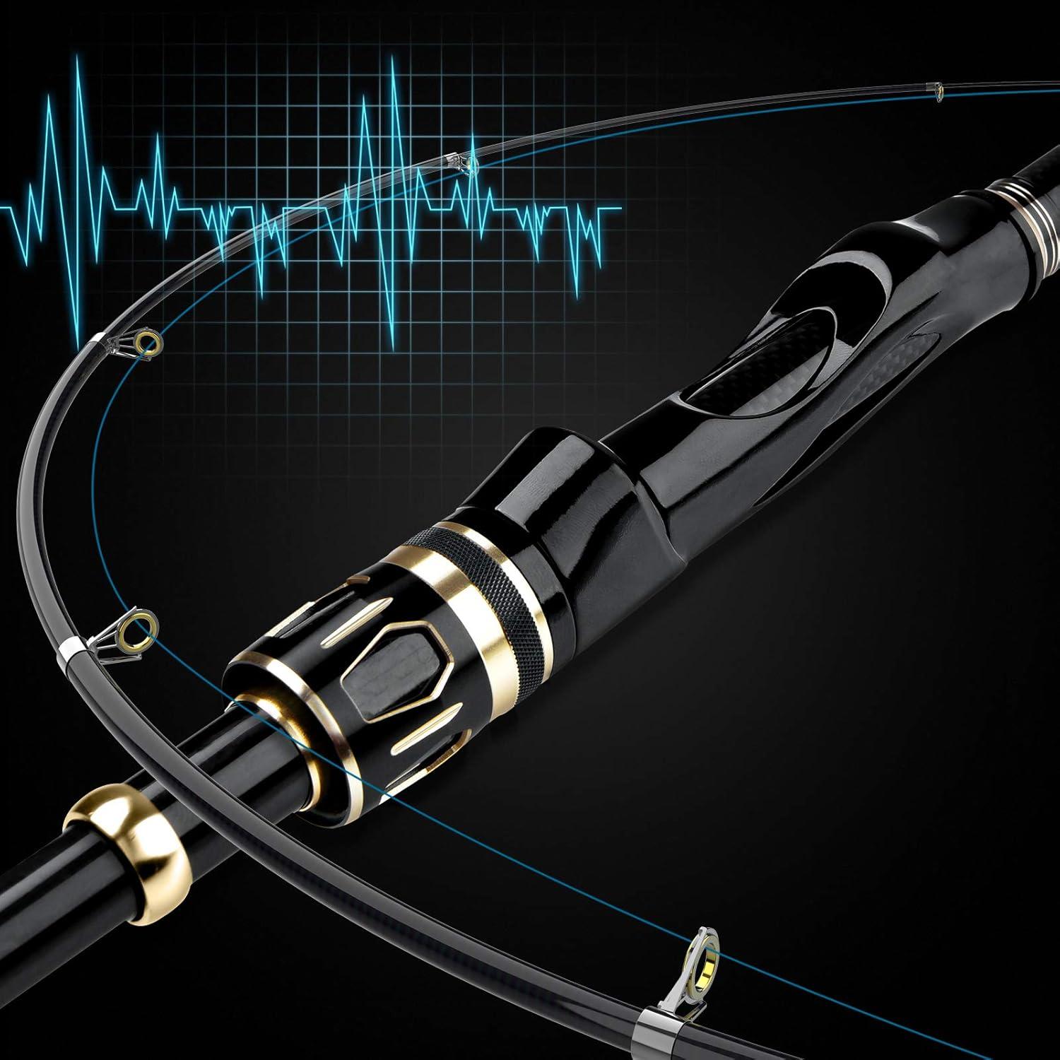image:imagePLUSINNO Fishing Rod and Reel Combos SetTelescopic Fishing Pole with Spinning Reels Carbon Fiber Fishing Rod for Travel Saltwater Freshwater Fishing
