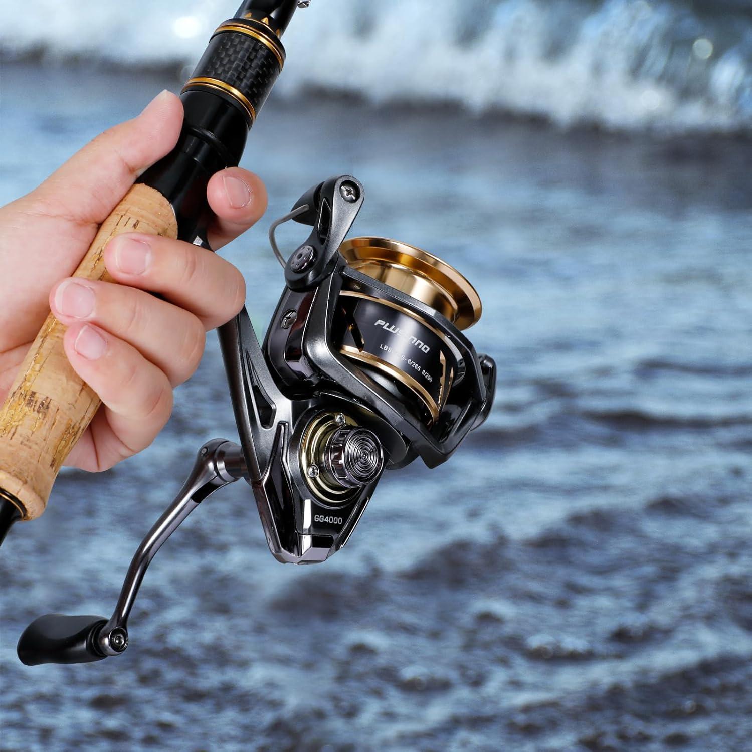 image:imagePLUSINNO GG Spinning Reel High Speed Fishing Reels with 511571 Gear Ratio 2230 LB Powerful Drag System 91BB Ultra Smooth Powerful Ultralight Spinning Reels for Freshwater and Saltwater