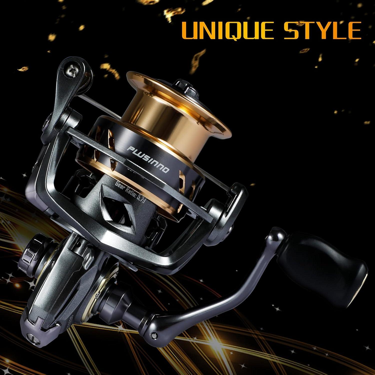 image:imagePLUSINNO GG Spinning Reel High Speed Fishing Reels with 511571 Gear Ratio 2230 LB Powerful Drag System 91BB Ultra Smooth Powerful Ultralight Spinning Reels for Freshwater and Saltwater