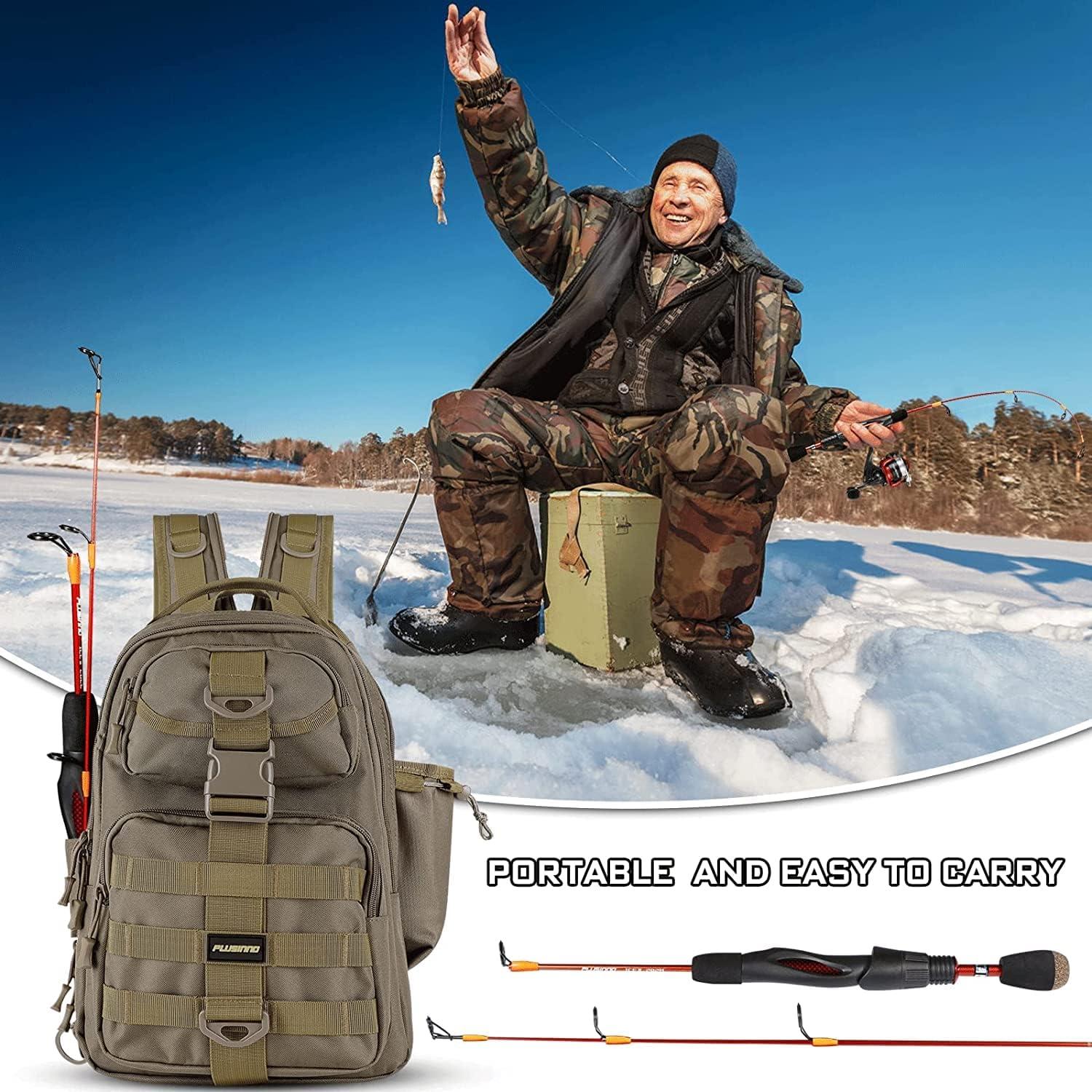 image:imagePLUSINNO Ice Fishing Rod Ultralight and Sensitive Ice Fishing Rod and Reel Combo 262728 for Trout Walleye Perch Panfish Bluegill CrappieIce Rod and Reel