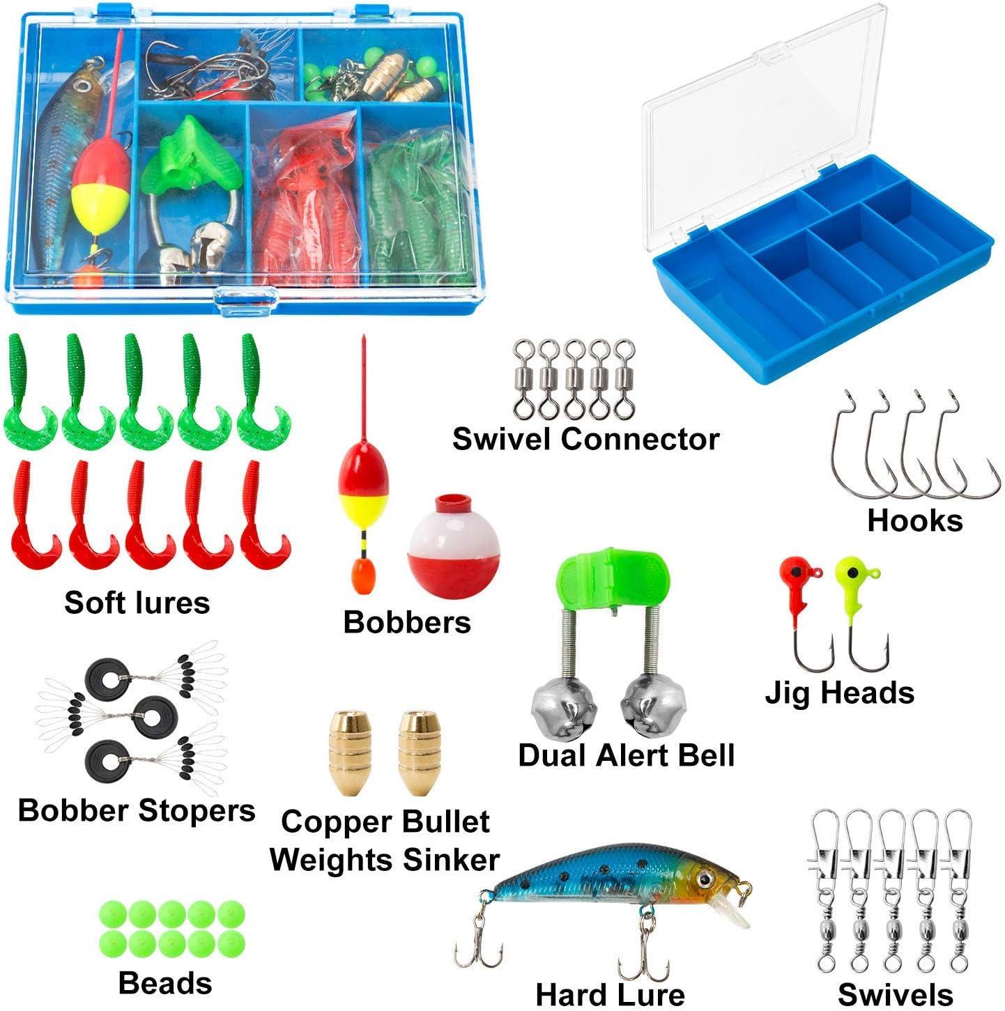 image:imagePLUSINNO Kids Fishing PoleIce Telescopic Fishing Rod and Reel Full Kits Spincast Youth Fishing Pole Fishing Gear for Kids Boys