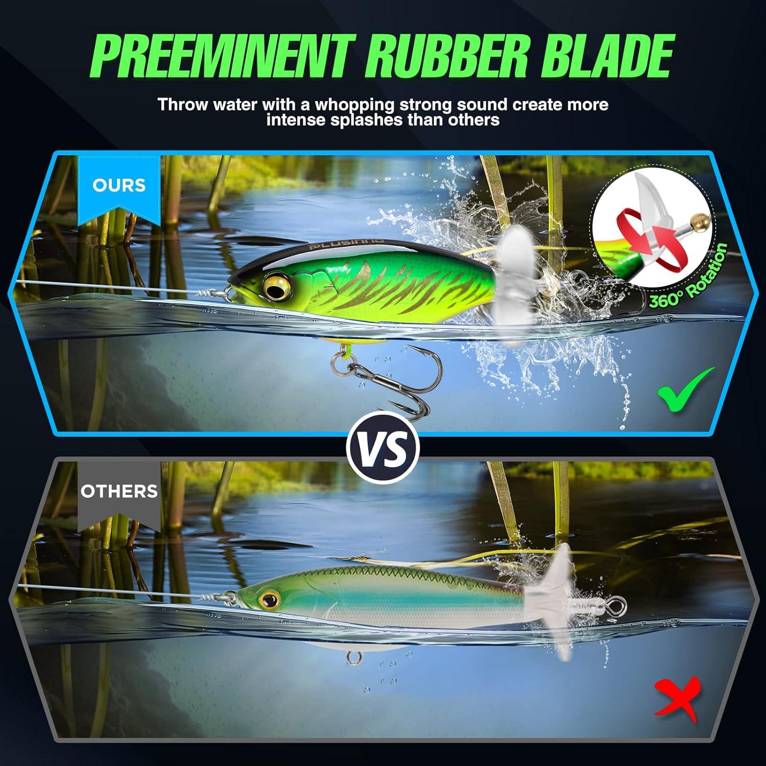 image:imagePLUSINNO Top Water Fishing Lures 4PCS Plopper Fishing Lures for Bass Trout Pike PerchType B
