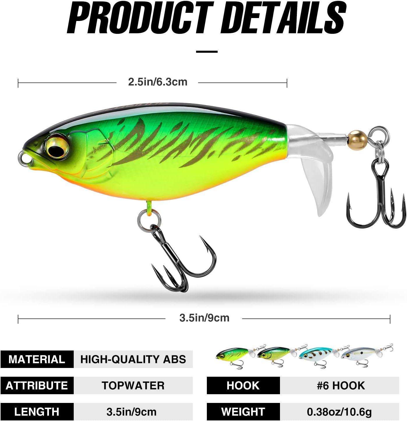 image:imagePLUSINNO Top Water Fishing Lures 4PCS Plopper Fishing Lures for Bass Trout Pike PerchType B