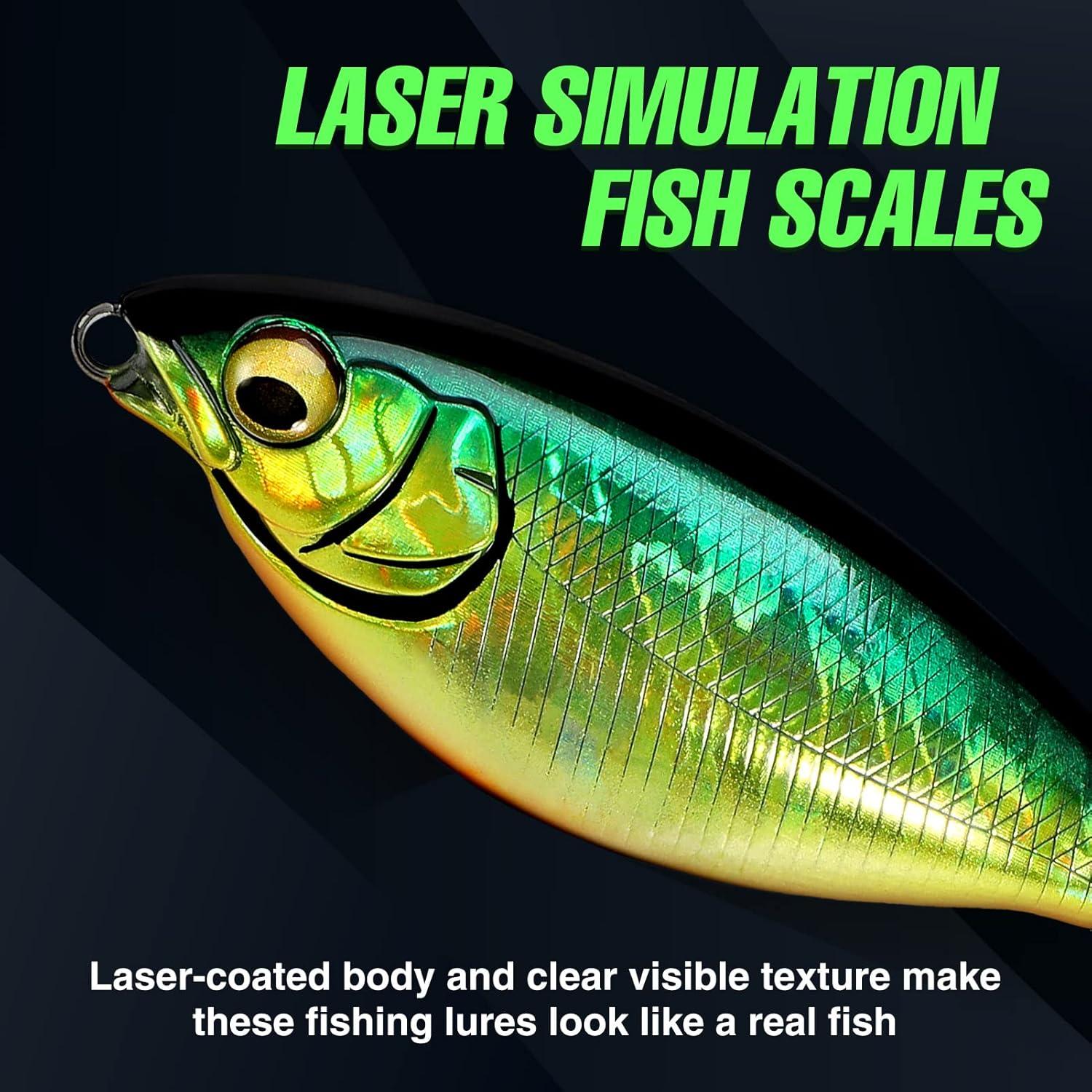 image:imagePLUSINNO Top Water Fishing Lures 4PCS Plopper Fishing Lures for Bass Trout Pike PerchType B