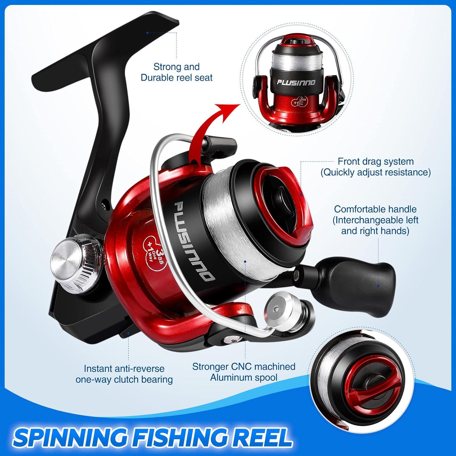 image:imagePLUSINNO Ultralight Ice Fishing Rod and Reel Combo 25262728 Sensitive Ice Fishing Pole Ice Fishing Gear for Walleye Perch Panfish BluegillAIce Full KitInclude Fishing RodReel Lure