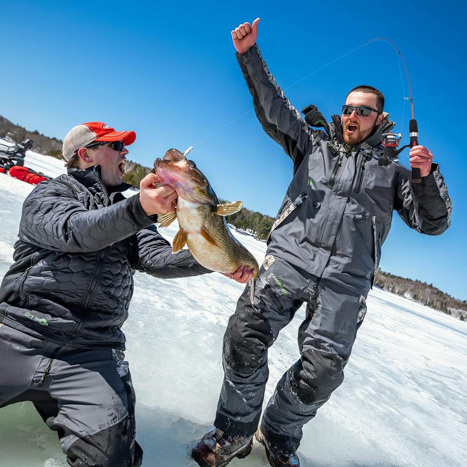 image:imagePLUSINNO Ultralight Ice Fishing Rod and Reel Combo 25262728 Sensitive Ice Fishing Pole Ice Fishing Gear for Walleye Perch Panfish BluegillAIce Full KitInclude Fishing RodReel Lure