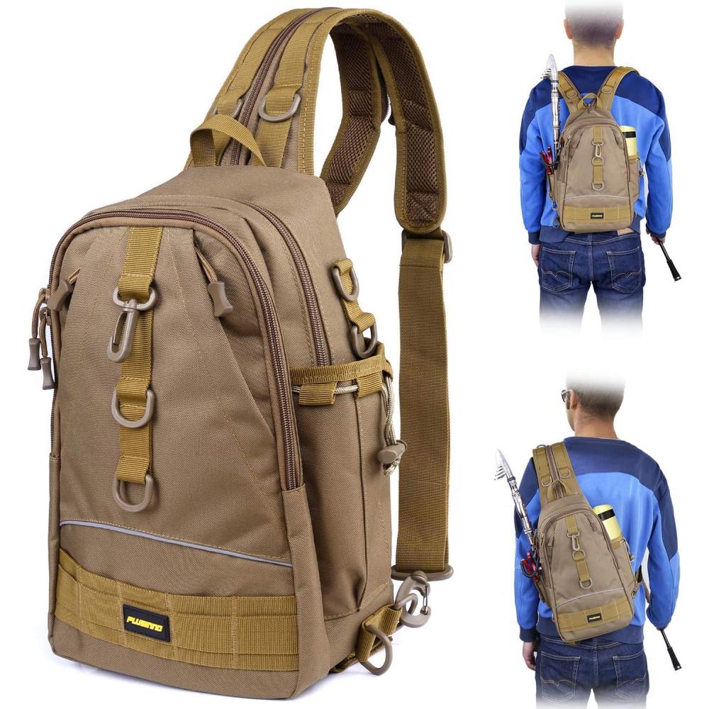 image:imagePLUSINNO Fishing Backpack with Rod Holder WaterResistant Tackle Bag Ideal Gifts for Men