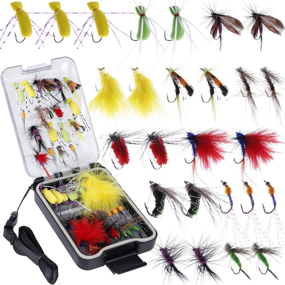 image:imagePLUSINNO Fly Fishing Flies Kit 2678Pcs Handmade Fly Fishing Gear with DryWet Flies Streamers Fly Assortment Trout Bass Fishing with Fly Box