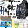 Fishing Backpack with fishing rod