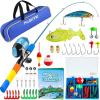 image:imagePLUSINNO Kids Fishing Pole  Kids Fishing Rod Reel Combo Starter Kit  with Tackle Box Practice Plug Beginners Guide and Travel Bag for Boys Girls and Youth
