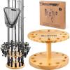 image:imagePLUSINNO V12 Fishing Rod Holders for Garage Vertical Fishing Pole Holders Wooden Round Storage Floor Stand Fishing RodPole Rack1PACK store 12 rods or combos
