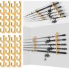 image:imagePLUSINNO WH5 Horizontal Fishing RodPole Holders for Garage Wall or Ceiling Mounted Rack Solid Wood Fishing Rod Holder Holds up to 51020 Rods or Combos Fishing Gear Gifts for Men4packstore 20 fishing rods or combos