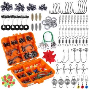 PLUSINNO Fishing Lures Baits Tackle Including Crankbaits, Spinnerbaits, Plastic Worms, Jigs, Topwater Lures, Tackle Box and More Fishing Gear Lures Kit Set, 102/302Pcs Fishing Lure Tackle(212Pcs Fishing Accessories Kit)