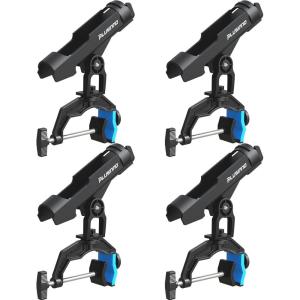 PLUSINNO Fishing Rod Holders, Upgraded Fishing Rod Holder for Boat, Stable Dual V-shaped Design, Enlarge Clamp Up to 3.94 Inch, Fit for Round/Square Tube Flat Surface, 360 Degree Adjustable Rod Holder