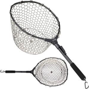 PLUSINNO Fly Fishing Net, Bass Trout Landing Net, Folding Fishing Nets Fresh Water, Safe Fish Catching or Releasing(16 x 13 Hoop Size (28Extend Length))