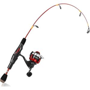 PLUSINNO Ice Fishing Rod, Ultralight and Sensitive Ice Fishing Rod and Reel Combo, 26″/27″/28″ for Trout, Walleye, Perch, Panfish Bluegill Crappie(Ice Rod and Reel)