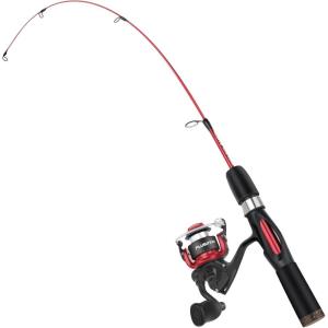 PLUSINNO Ultralight Ice Fishing Rod and Reel Combo, 25”/26”/27”/28” Sensitive Ice Fishing Pole Ice Fishing Gear for Walleye Perch Panfish Bluegill(B-Fishing rod+reel(No Lures&Line))