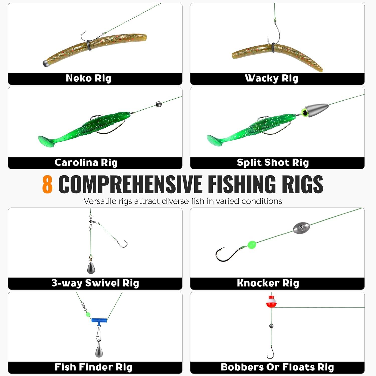 image:imagePLUSINNO 253387pcs Fishing Gear Accessories Kit Fishing Tackle Box with Tackle Included Fishing Hooks Fishing Weights Sinkers Spinner Blade Fishing Equipment for Bass Trout Bluegill Crappie253pcs Fishing Accessories Kit