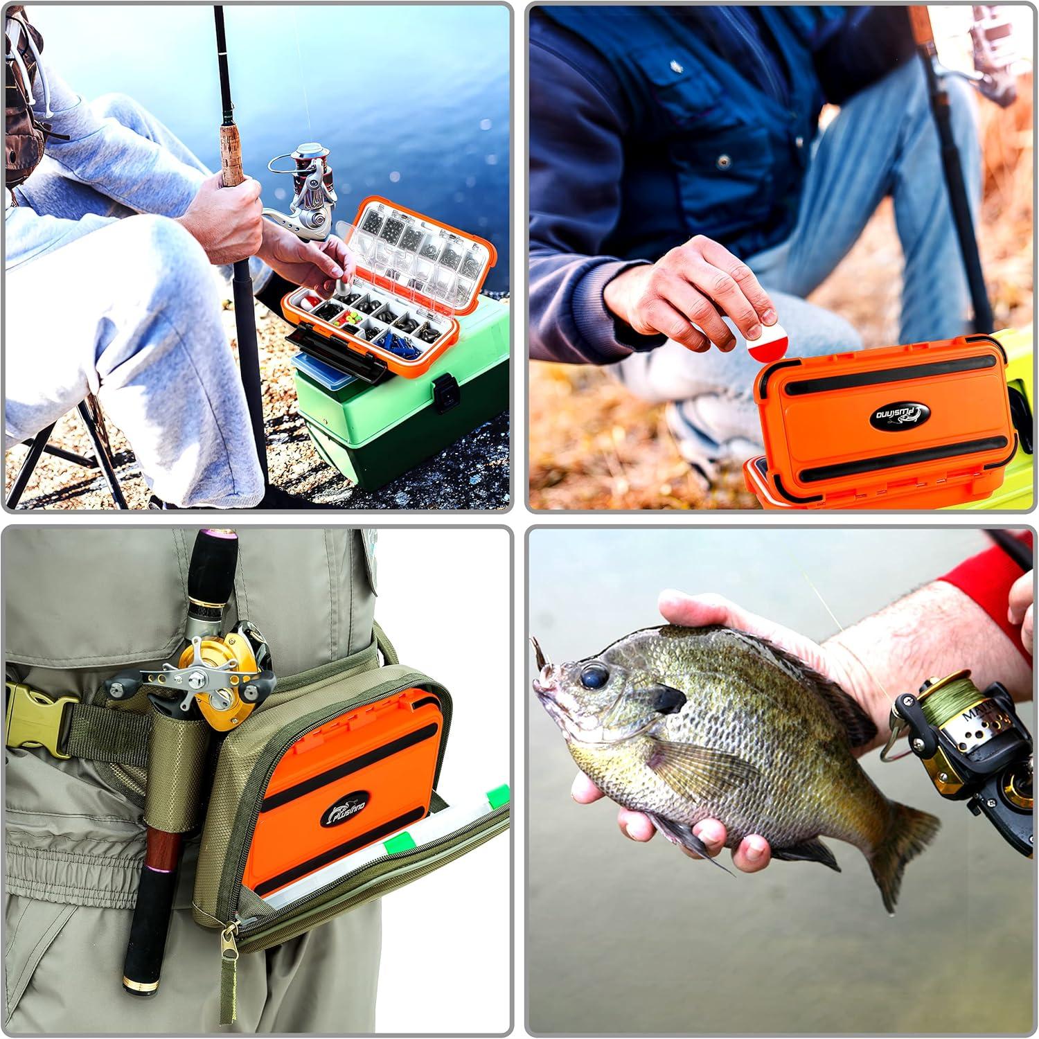 image:imagePLUSINNO 253387pcs Fishing Gear Accessories Kit Fishing Tackle Box with Tackle Included Fishing Hooks Fishing Weights Sinkers Spinner Blade Fishing Equipment for Bass Trout Bluegill Crappie253pcs Fishing Accessories Kit