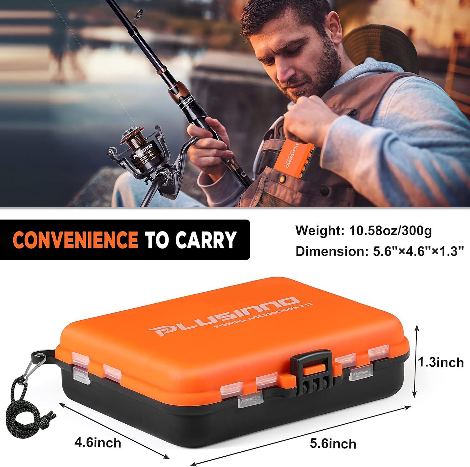 image:imagePLUSINNO 253387pcs Fishing Gear Accessories Kit Fishing Tackle Box with Tackle Included Fishing Hooks Fishing Weights Sinkers Spinner Blade Fishing Equipment for Bass Trout Bluegill Crappie201pcs Fishing Accessories Kit