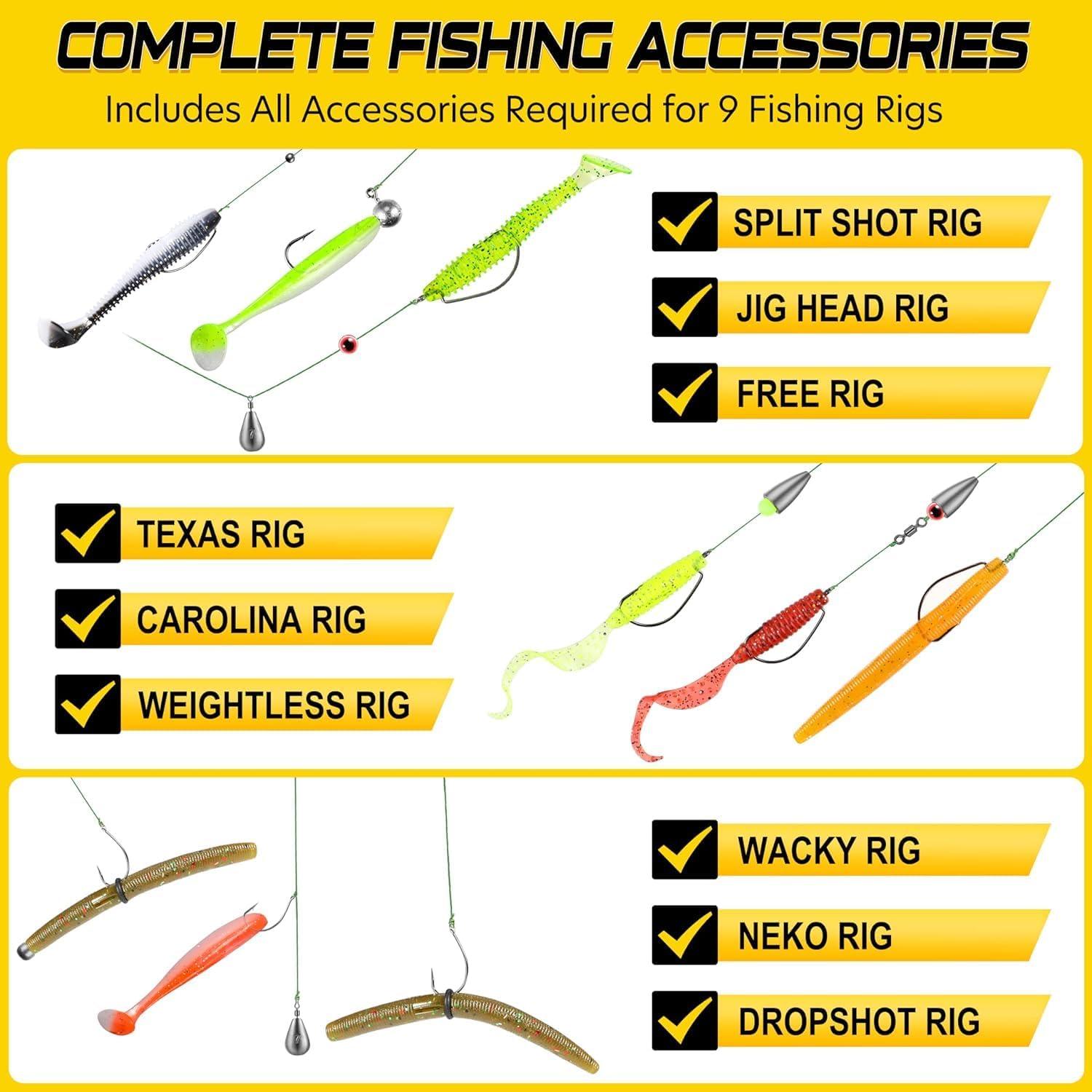 image:imagePLUSINNO 253387pcs Fishing Gear Accessories Kit Fishing Tackle Box with Tackle Included Fishing Hooks Fishing Weights Sinkers Spinner Blade Fishing Equipment for Bass Trout Bluegill Crappie229pcs Fishing Accessories Kit