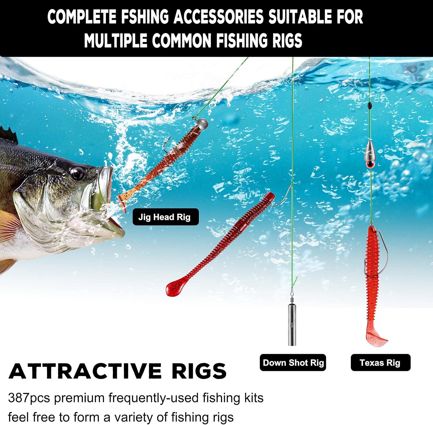 image:imagePLUSINNO 253387pcs Fishing Gear Accessories Kit Fishing Tackle Box with Tackle Included Fishing Hooks Fishing Weights Sinkers Spinner Blade Fishing Equipment for Bass Trout Bluegill Crappie387pcs Fishing Accessories Kit