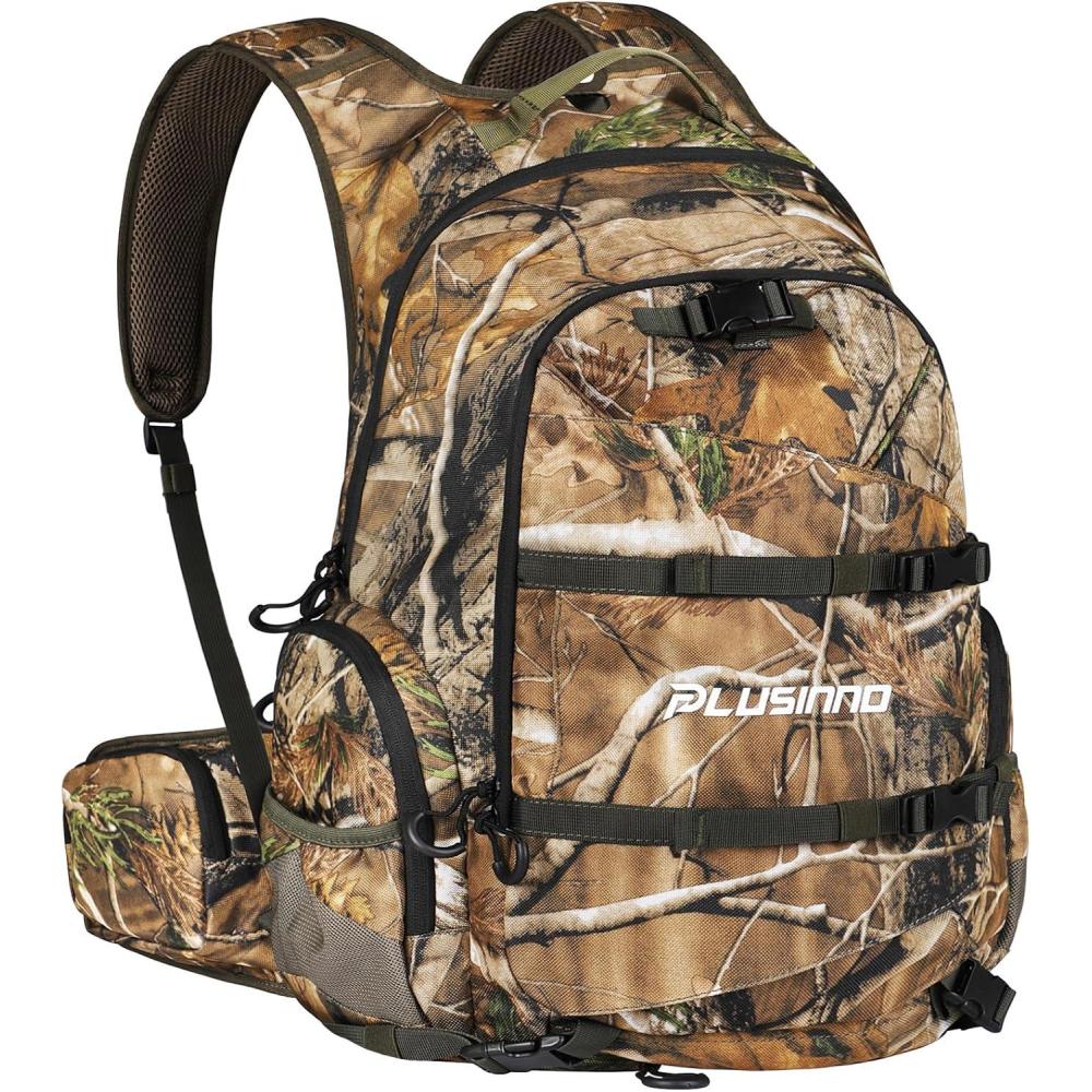 image:imagePLUSINNO Hunting Backpack for Hunting Essentials 45L Waterproof Hunting Gear with Rain Cover amp Padded Scabbard Carry System For Deer Hunt Accessories Hunt Gift For MenZipper Main