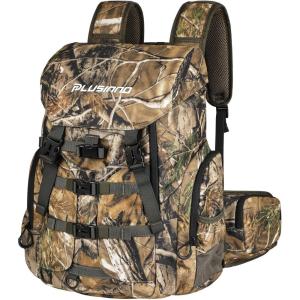 PLUSINNO Hunting Backpack for Hunting Essentials, 45L Waterproof Hunting Gear with Rain Cover, & Padded Scabbard Carry System For Deer Hunt Accessories, Hunt Gift For Men(Flap Topflap Top)