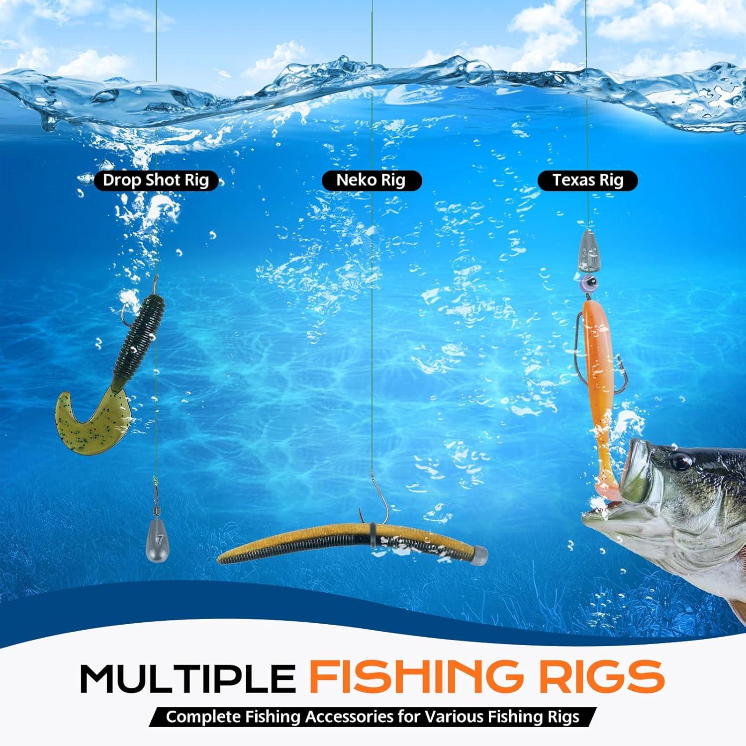 image:imagePLUSINNO Fishing Gear Accessories Kit 449PCS Fishing Tackle Box with Tackle Included Fishing Hooks Fishing Weights Sinkers Jig Heads Fishing Tackle Set Equipment for Bass Trout Gifts for men449PCS Fishing Tackle Kit