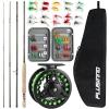 image:imagePLUSINNO Fly Fishing Rod and Reel Combo 4 Piece Lightweight UltraPortable Graphite Fly Rod 56 Complete Starter Package with Carrier Bag5 Wt 9 Fly Rod  56 Reel