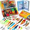 image:imagePLUSINNO Fishing Lures 128Pcs AllinOne Fishing Tackle Box with StepbyStep Handbook Fishing Gear amp Bait Accessories Kit for Freshwater Bass Ideal Fishing Gifts for Men Father amp Beginners
