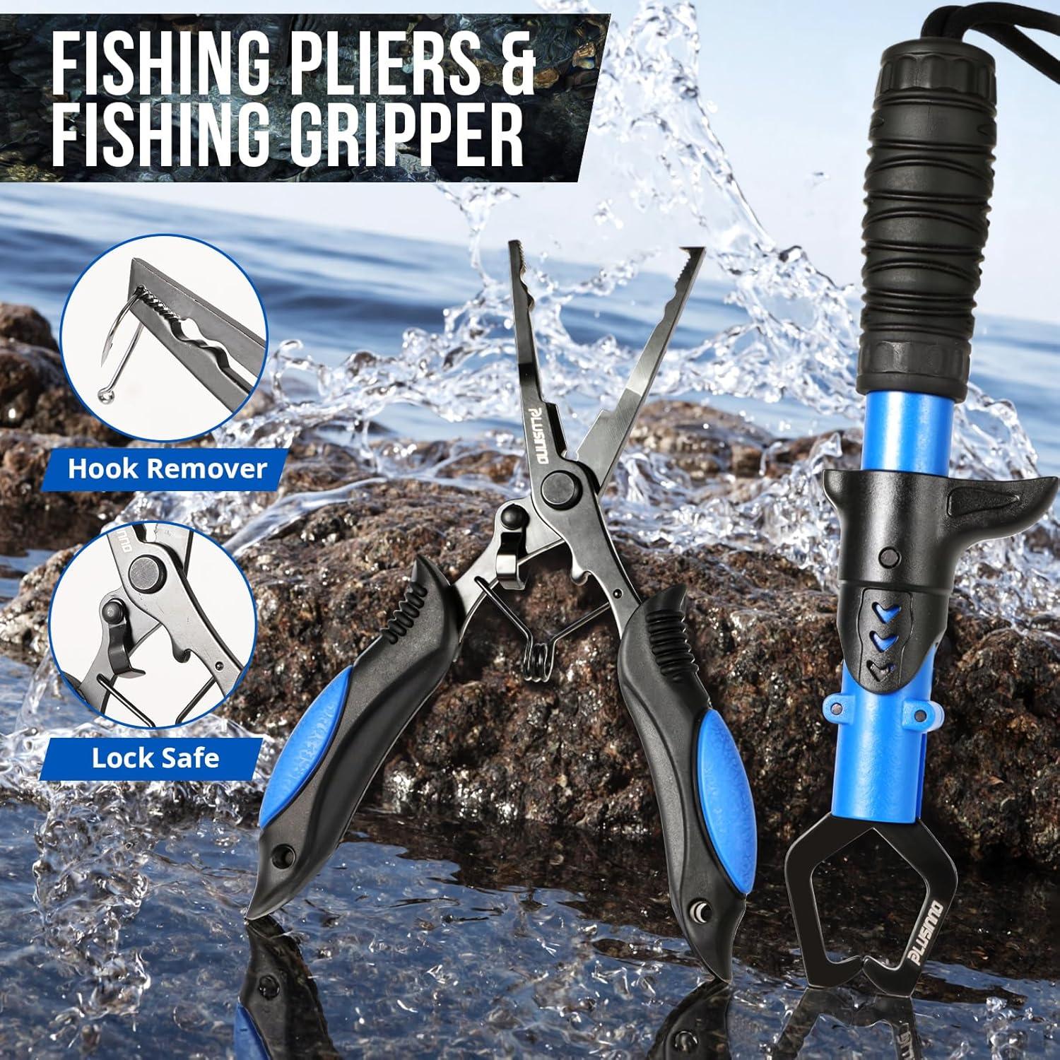 image:imagePLUSINNO Fishing Backpack Fishing Bag Waterproof Fishing Sling Tackle Bag For Fishing Gear With Rod Holder Fishing Gifts for MenBlack Fishing Backpack With Fishing Tools
