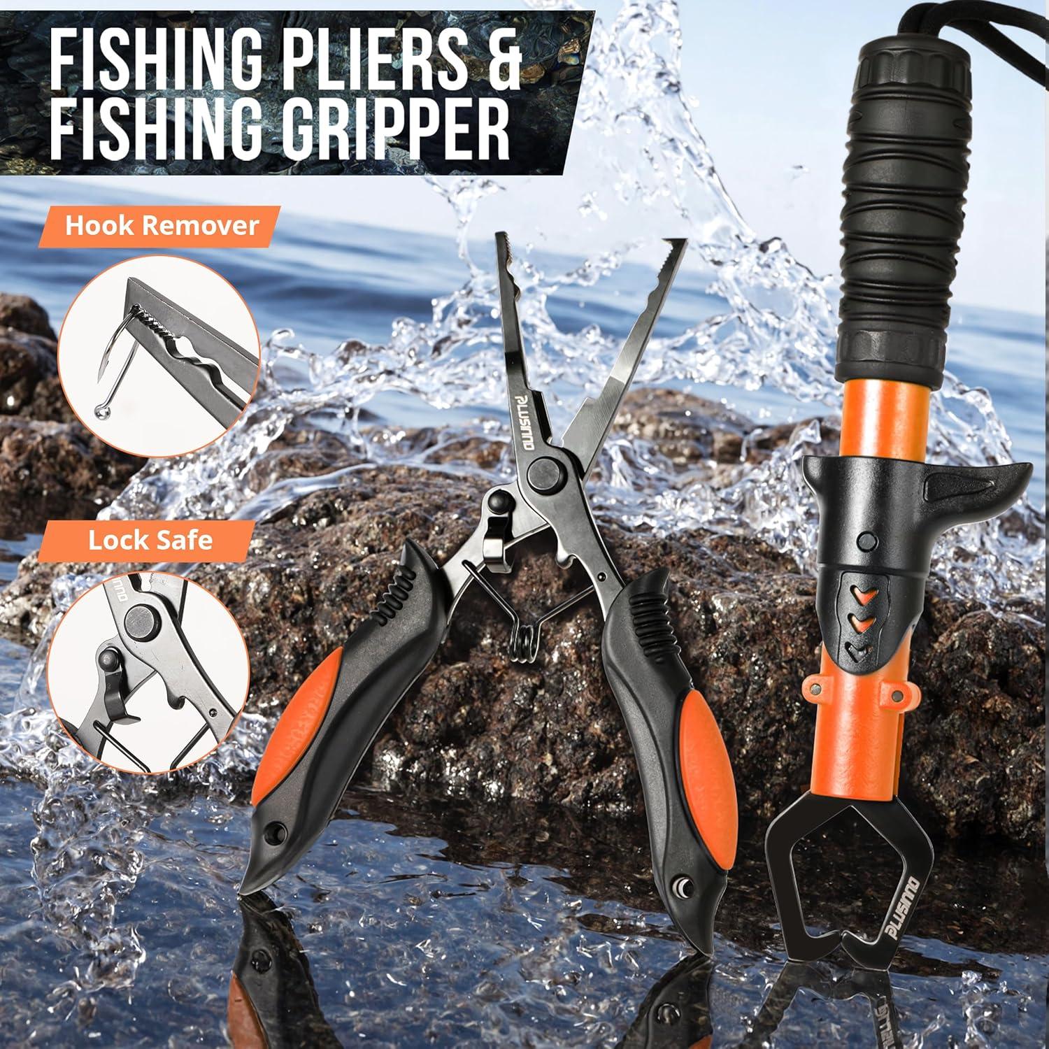 image:imagePLUSINNO Fishing Backpack Fishing Bag Waterproof Fishing Sling Tackle Bag For Fishing Gear With Rod Holder Fishing Gifts for Menkhaki Backpack with fishing gear