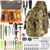 Khaki Fishing Backpack With Fishing Tools
