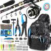 Fishing Backpack with Fishing Rod and reel combo fishing gear