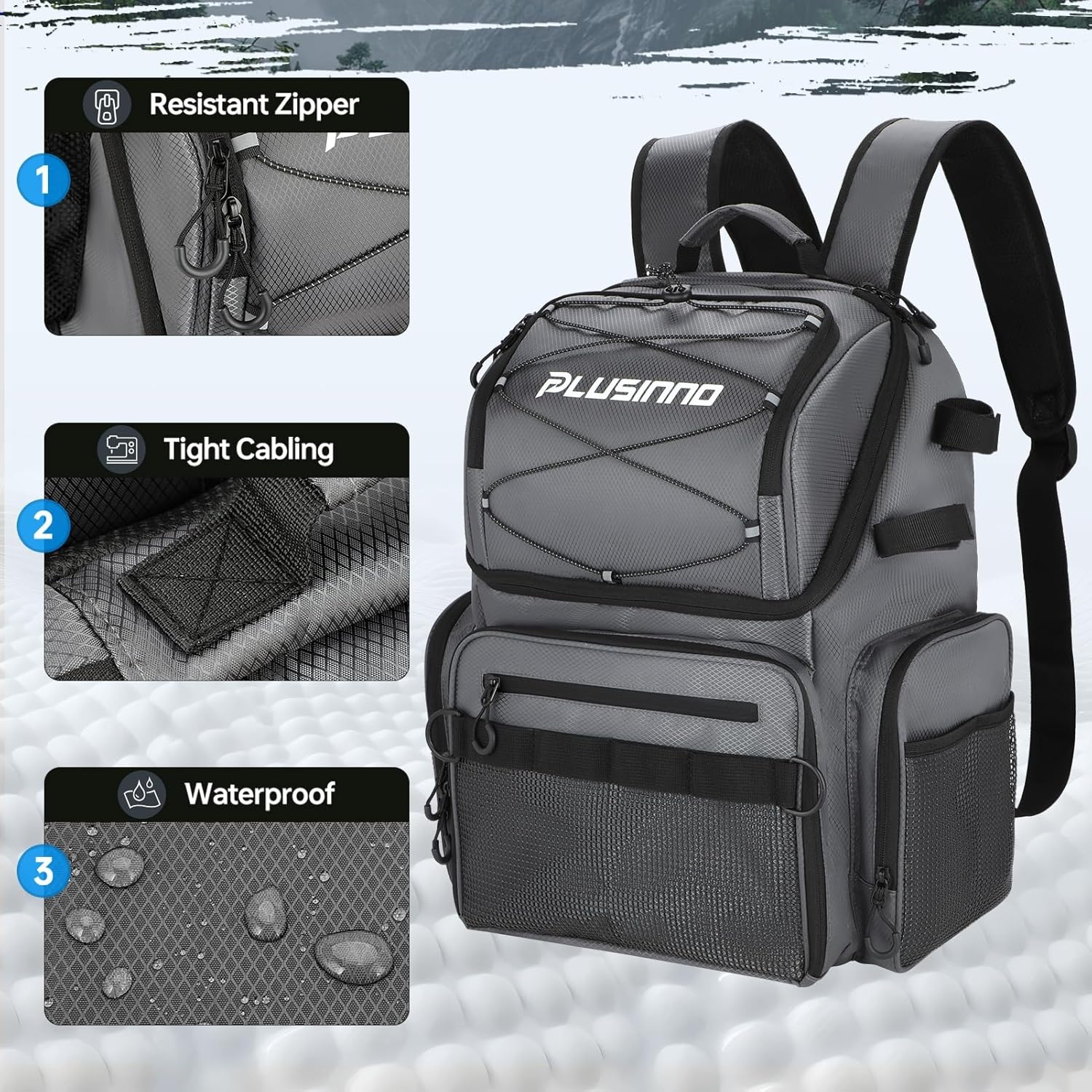 image:imagePLUSINNO Rucksacks for mountaineersFeatures multiple storage spacesHiking backpack is suitable for use in mountain climbing hiking work Emergencies or daily carrying