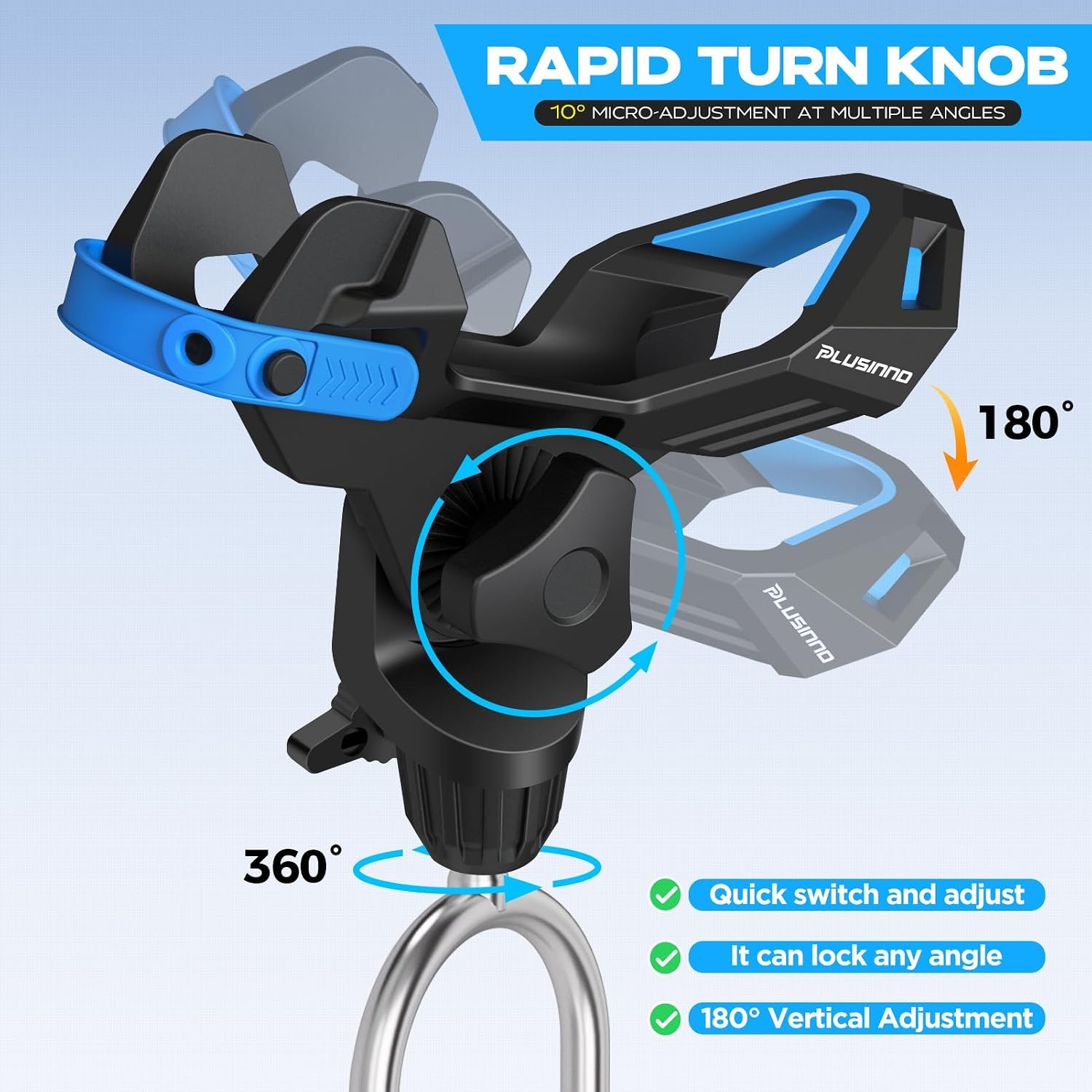 image:imagePLUSINNO 124 Pack Fishing Rod Holder for Ground Upgraded Rod Holders for Bank Fishing 360 Degree Adjustable Fishing Rod Holder Equipment Fishing Gear Fishing Gifts for MenRod Holder4 Pack