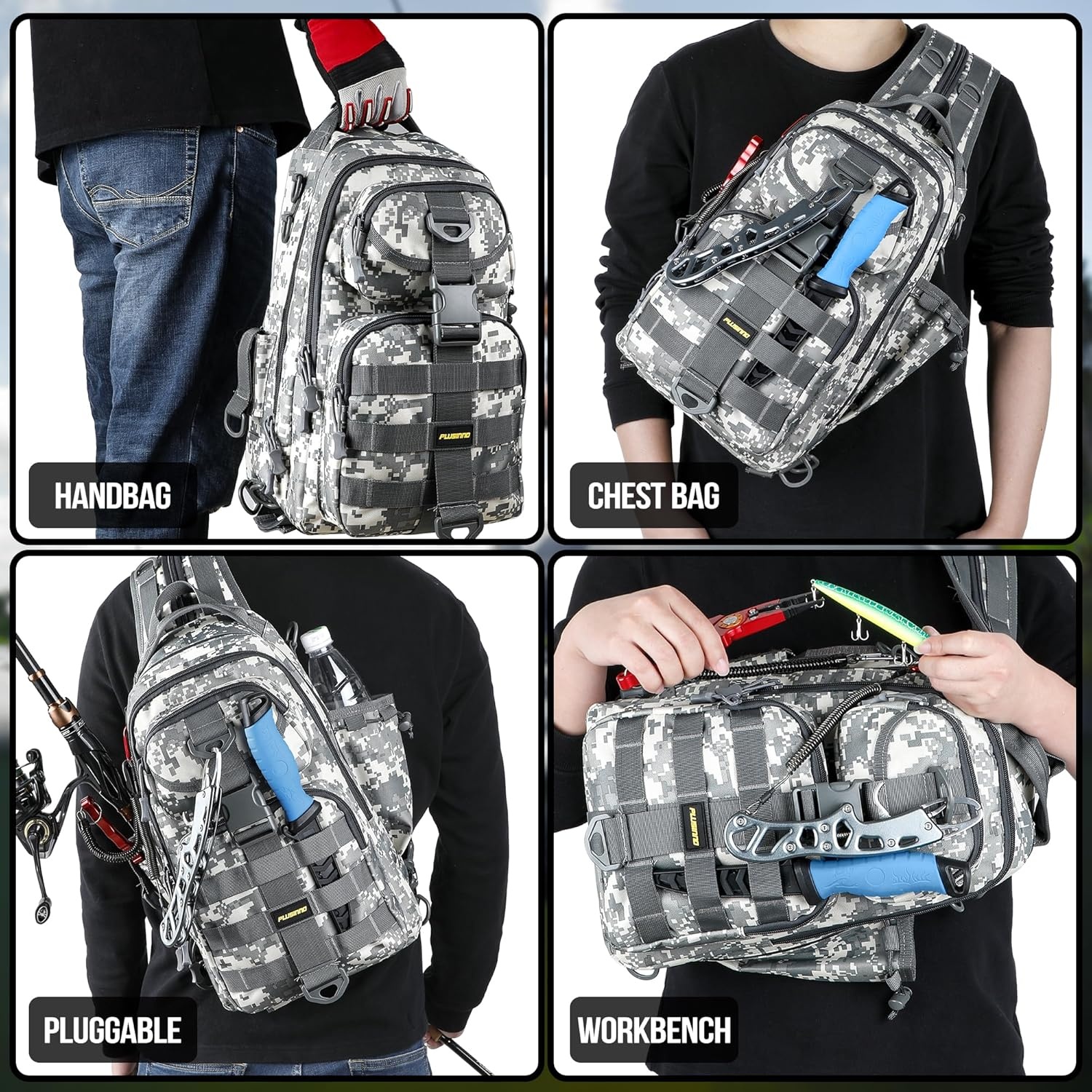 image:imagePLUSINNO Fishing GearFishing Backpack with Floating Fishing NetTackle BoxesWaterproof Fishing Tackle BagFishing Gifts for MenAcu Backpack With 4 Boxes