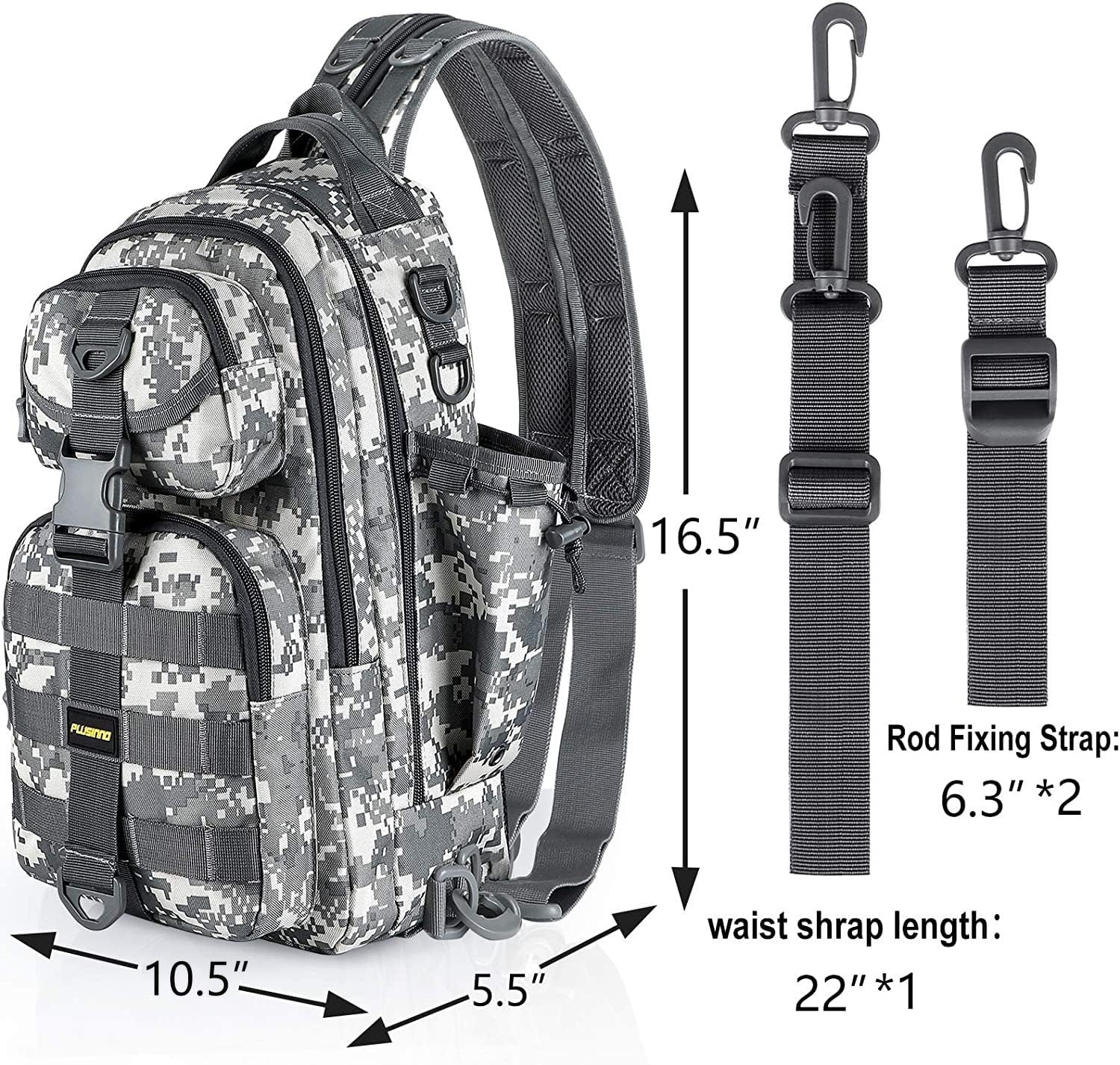 image:imagePLUSINNO Fishing GearFishing Backpack with Floating Fishing NetTackle BoxesWaterproof Fishing Tackle BagFishing Gifts for MenAcu Single Backpack