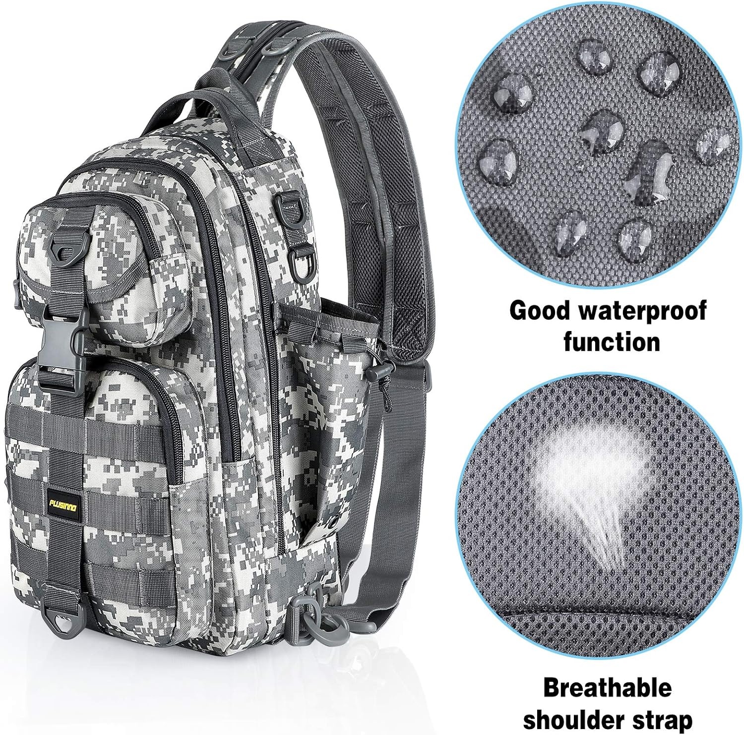 image:imagePLUSINNO Fishing GearFishing Backpack with Floating Fishing NetTackle BoxesWaterproof Fishing Tackle BagFishing Gifts for MenAcu Single Backpack