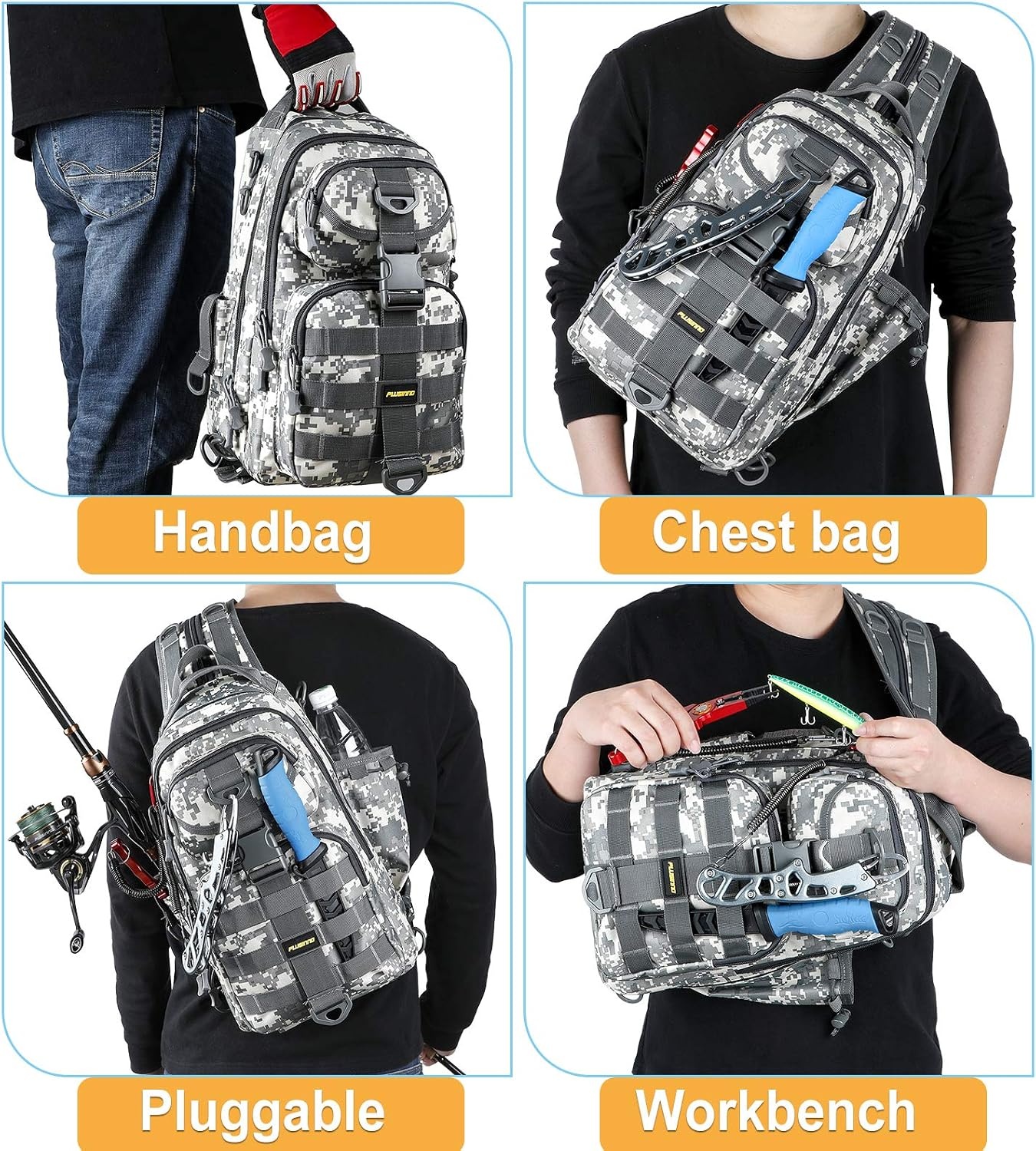 image:imagePLUSINNO Fishing GearFishing Backpack with Floating Fishing NetTackle BoxesWaterproof Fishing Tackle BagFishing Gifts for MenAcu Single Backpack