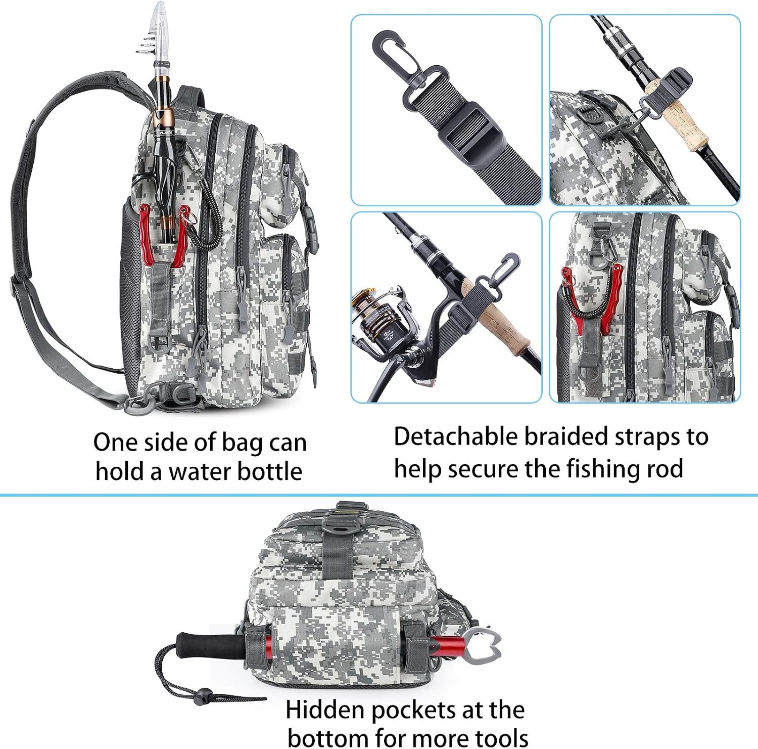 image:imagePLUSINNO Fishing GearFishing Backpack with Floating Fishing NetTackle BoxesWaterproof Fishing Tackle BagFishing Gifts for MenAcu Single Backpack