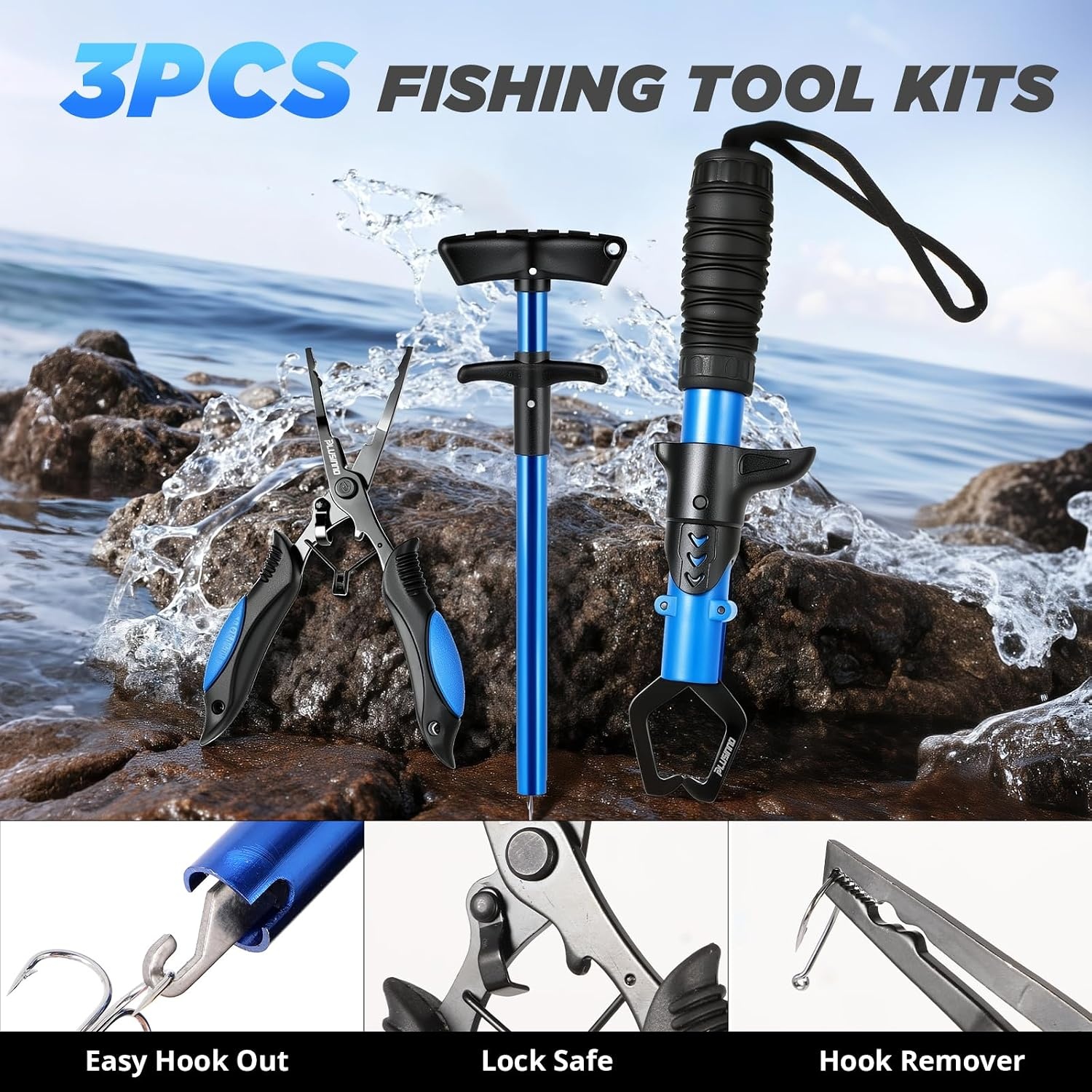 image:imagePLUSINNO Fishing GearFishing Backpack with Floating Fishing NetTackle BoxesWaterproof Fishing Tackle BagFishing Gifts for MenBlack Camo Backpack With Rod and Reel Combo