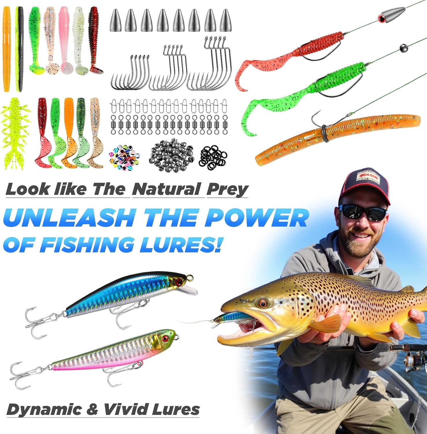 image:imagePLUSINNO Fishing GearFishing Backpack with Floating Fishing NetTackle BoxesWaterproof Fishing Tackle BagFishing Gifts for MenBlack Camo Backpack With Rod and Reel Combo