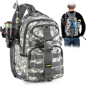 PLUSINNO Fishing Gear,Fishing Backpack with Floating Fishing Net,Tackle Boxes,Waterproof Fishing Tackle Bag,Fishing Gifts for Men(Acu Single Backpack)