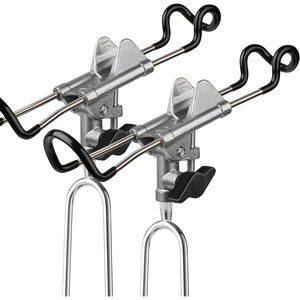 PLUSINNO Fishing Rod Holders – Upgraded 360 Degree Adjustable Fishing Pole Stand Equipment for Bank, Beach, Gift for Men(2 Pack Fishing Rods Holder-grey)